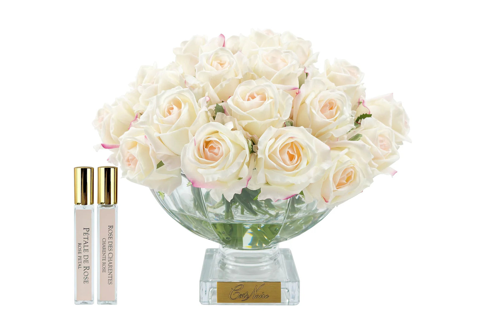 Scented Centerpiece 37 Rose Bud Bouquet - Gold Badge - Pink Blush