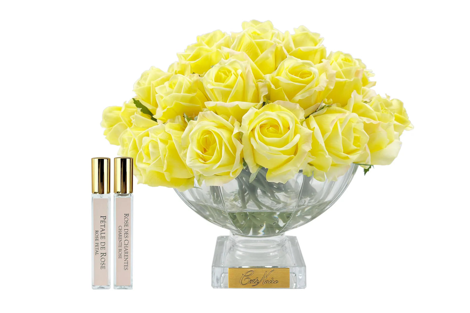 Scented Centerpiece 37 Rose Bud Bouquet - Gold Badge - Yellow