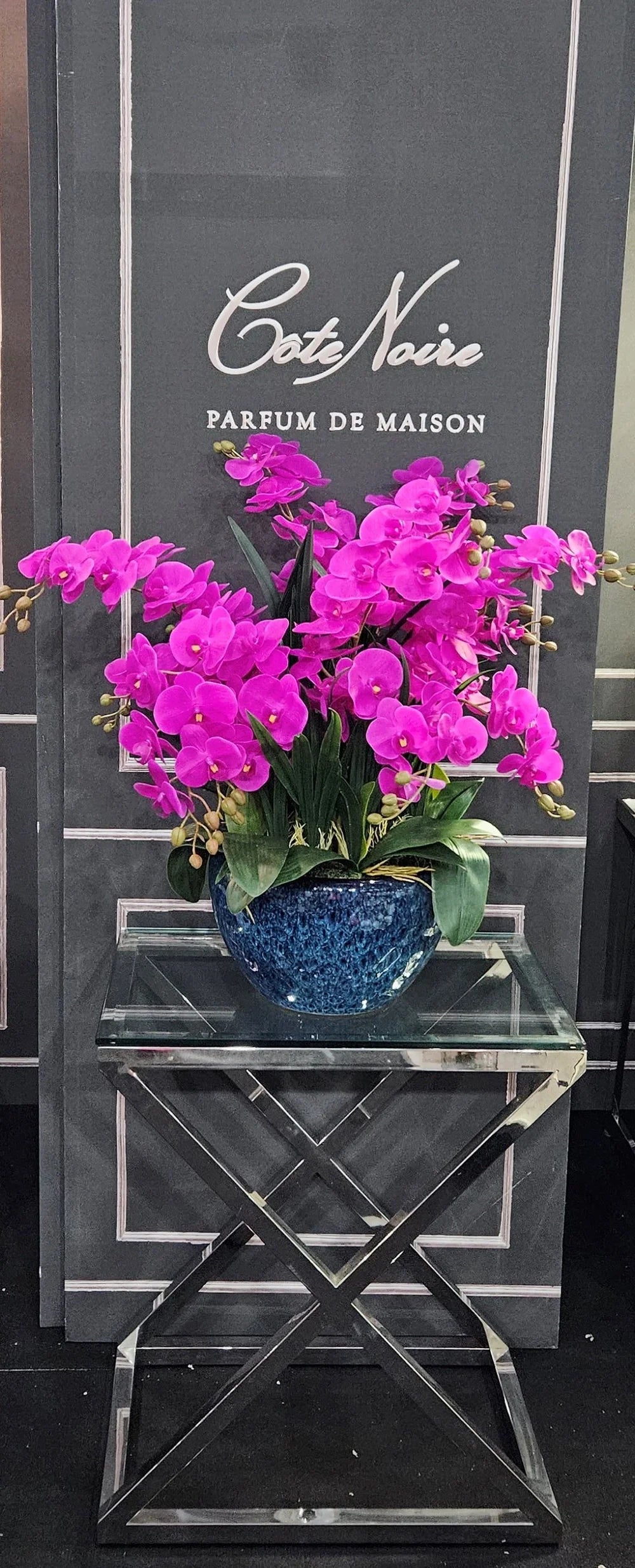 Luxury Giant Orchid Bouquet - Ceramic Pot - Fuchsia