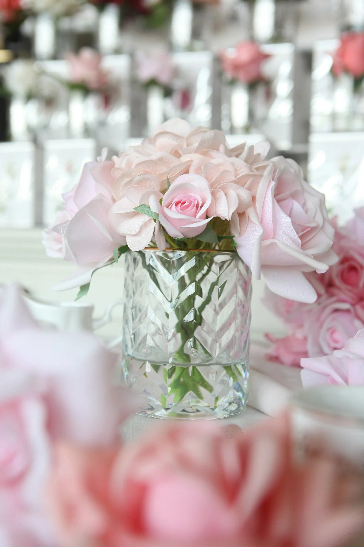 Herringbone Flower - Roses & Hydrangeas