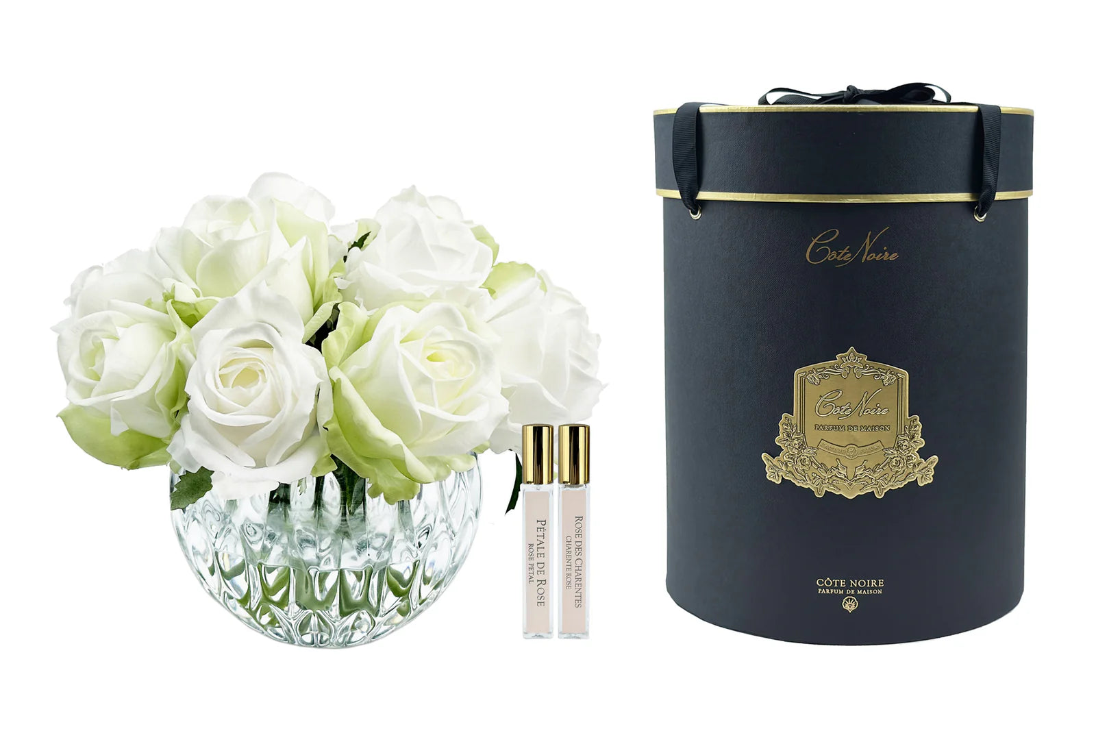 Luxury Round 13 Rose Bud Bouquet - Green & White