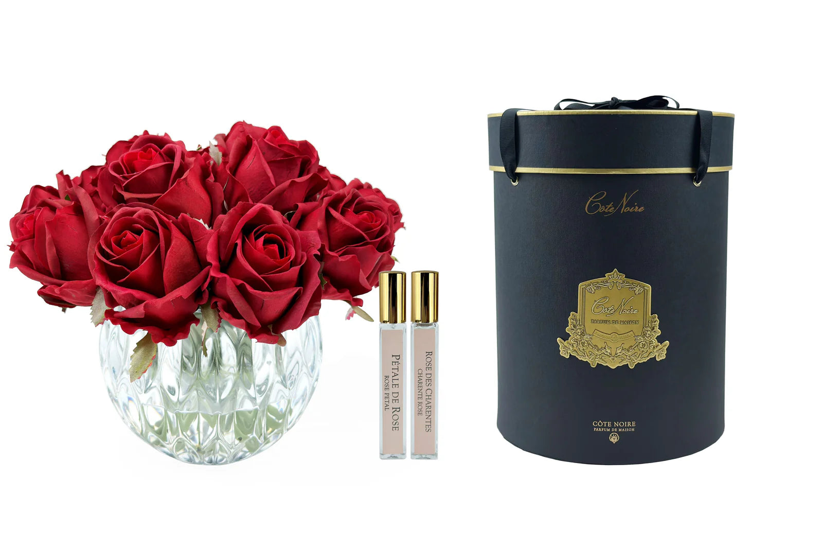 Luxury Round 13 Rose Bud Bouquet - Carmine Red