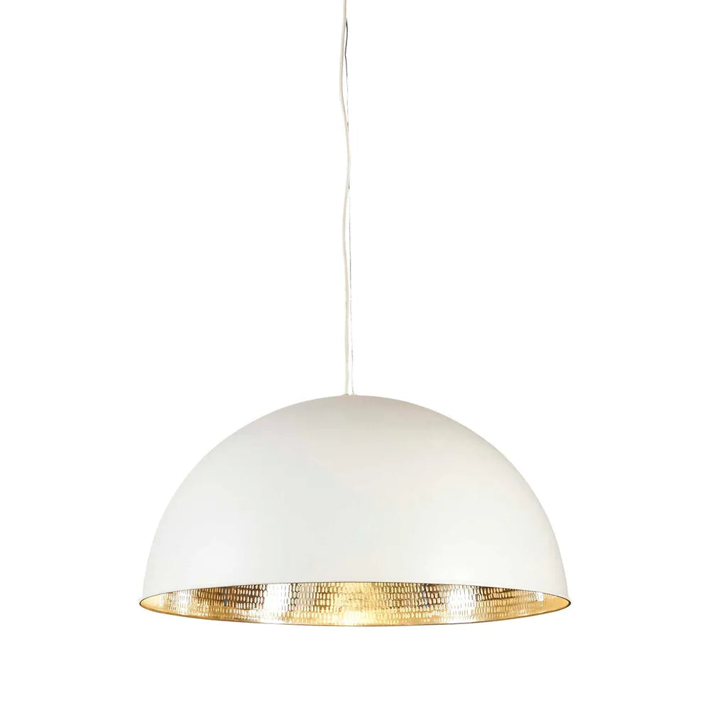 Alfresco Dome Ceiling Pendant White and Silver