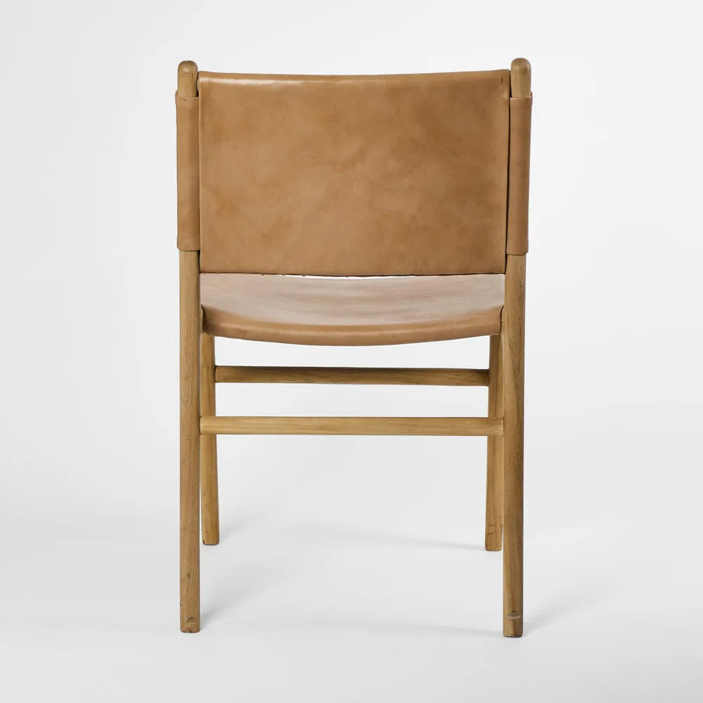 Marvin Dining Chair Leather at the BACK - Toffee