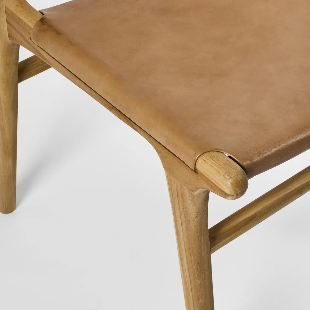 Marvin Dining Chair Leather at the BACK - Toffee