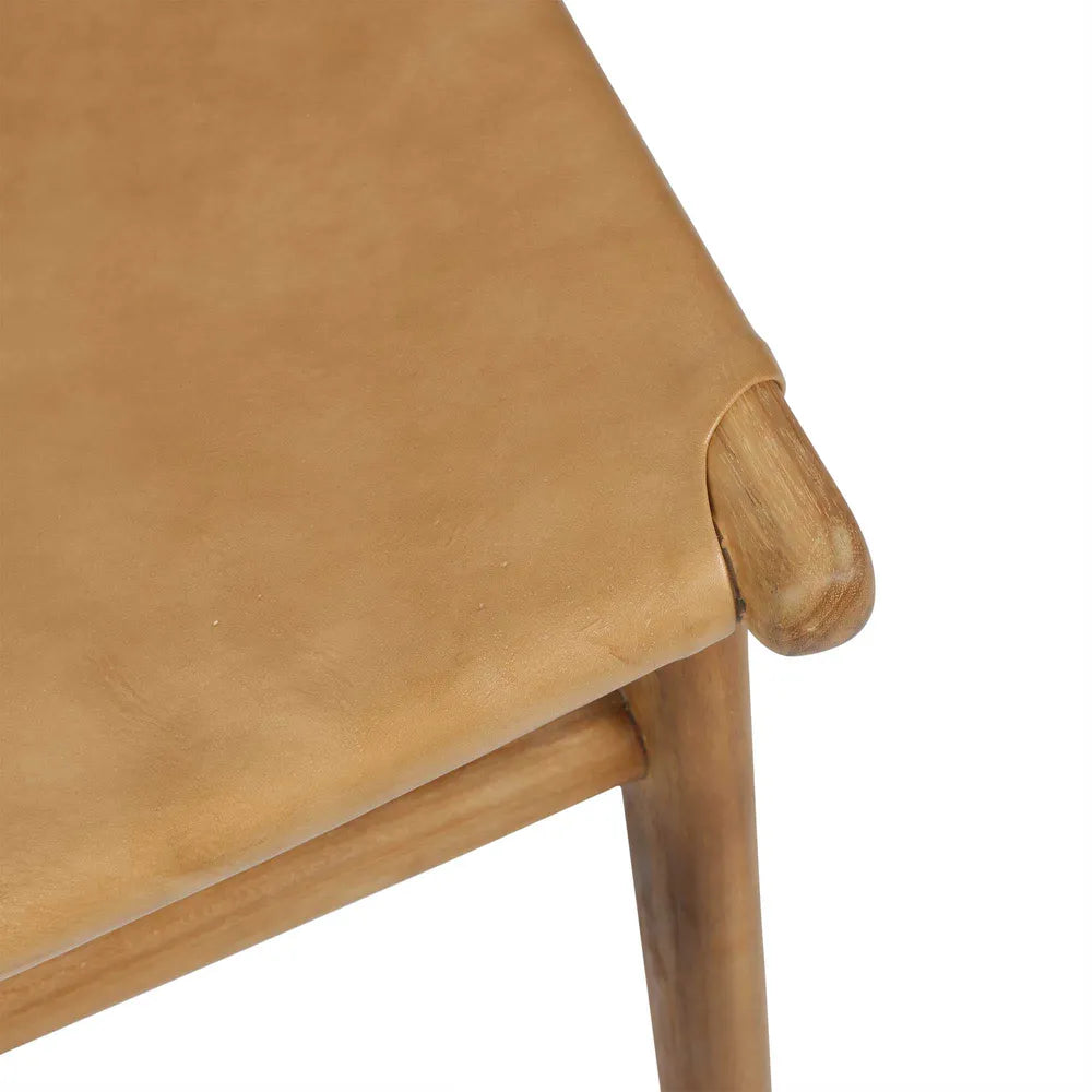 Marvin Dining Chair Leather at the BACK - Toffee