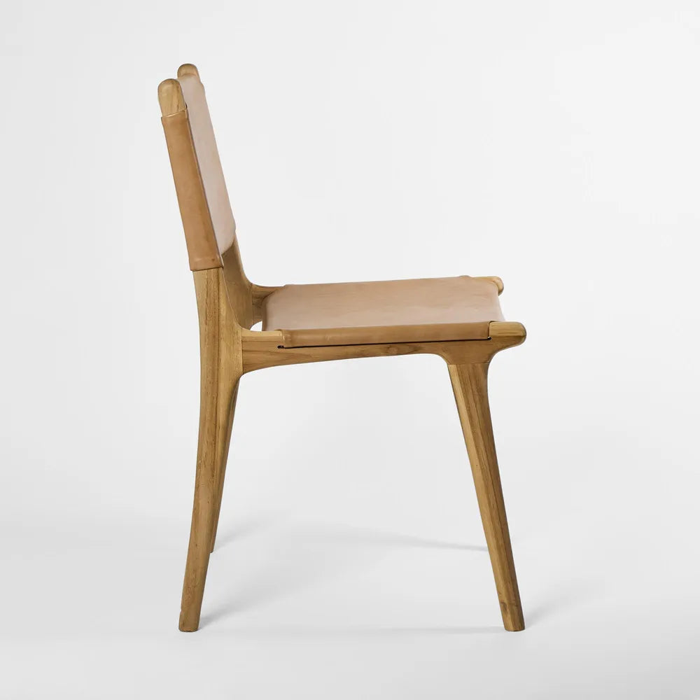 Marvin Dining Chair Leather at the BACK - Toffee