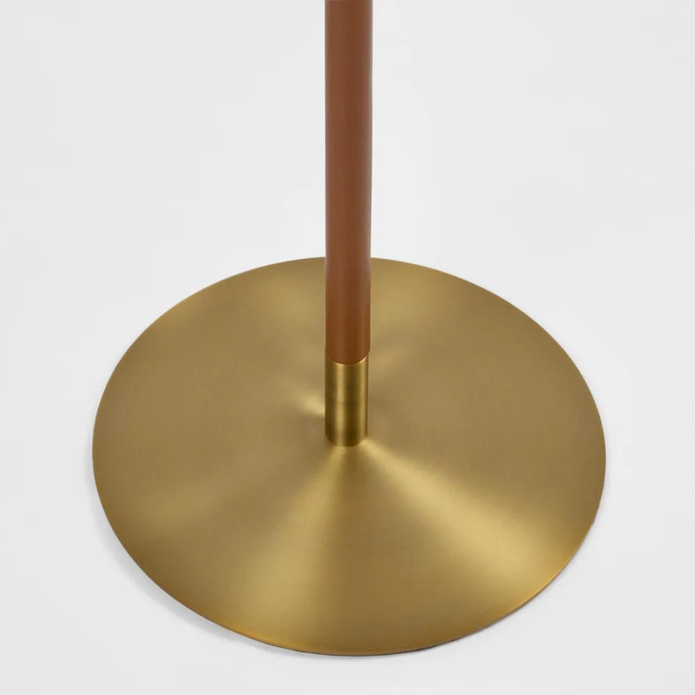Huntley Leather & Brass Floor Lamp + Linen Shade