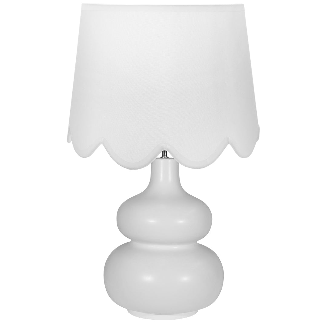 Scallop White Fabric Shade Set of 2