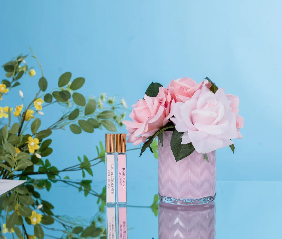 Herringbone Flower - Pink - Pink Roses