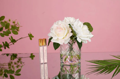Herringbone Flower - Blush &amp; White Roses