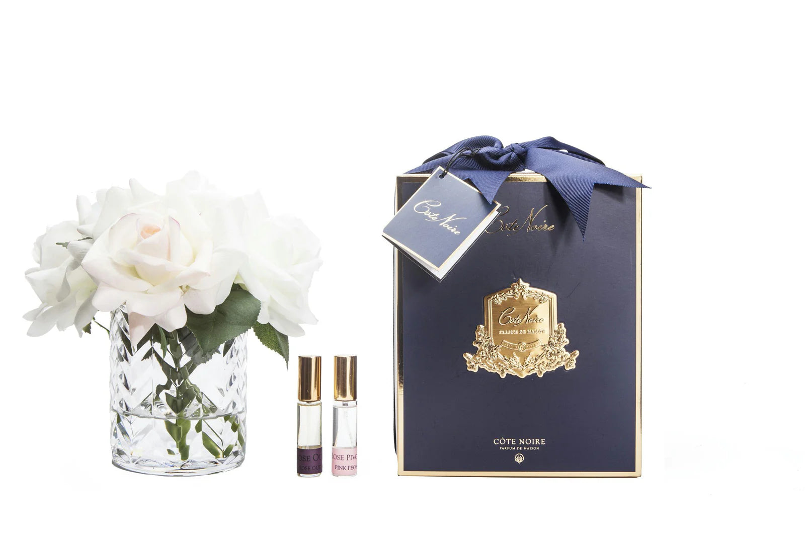 Herringbone Flower - Blush &amp; White Roses