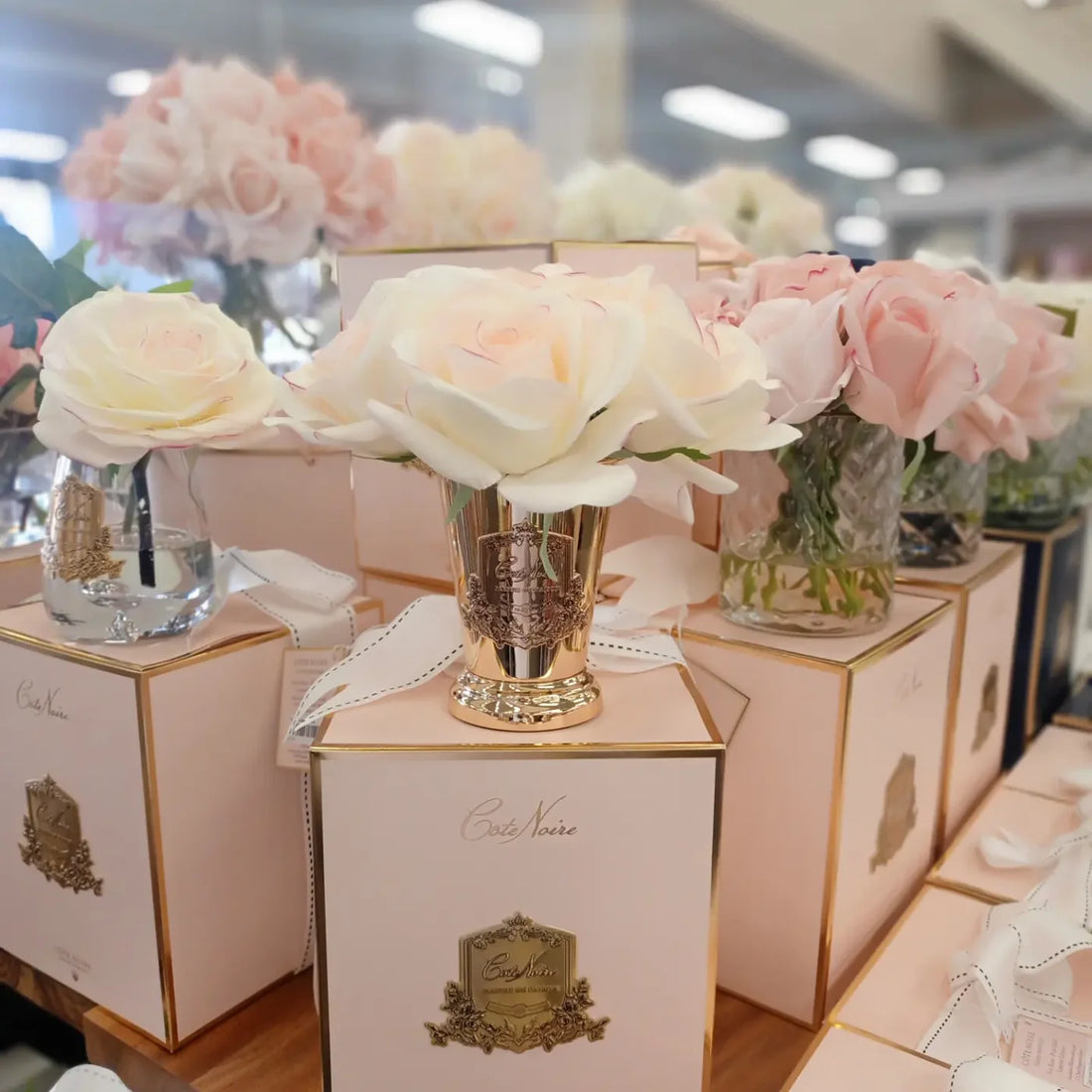 Seven Rose Bouquet - Pink Blush - Gold