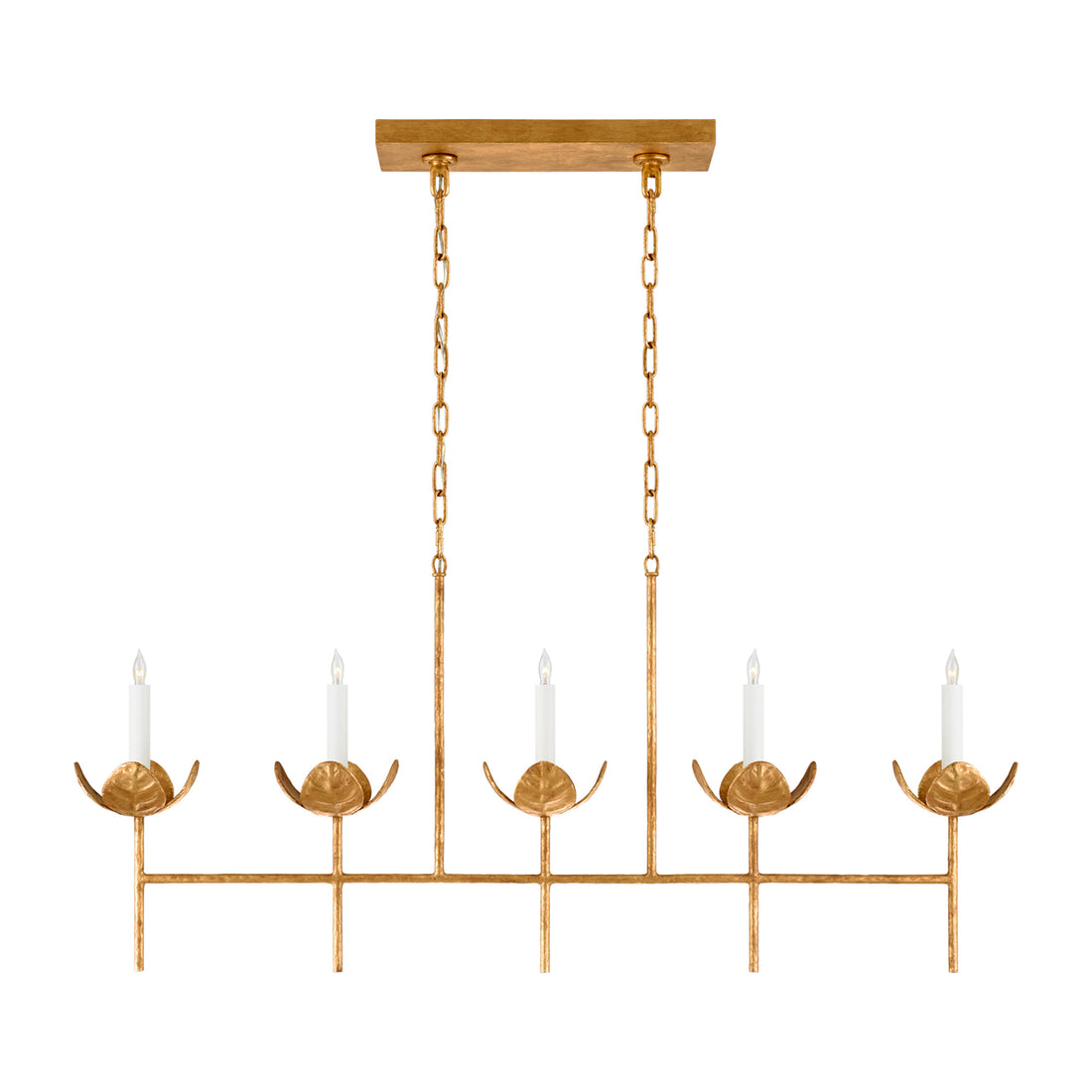 Julie Neill - Illana Large Linear Chandelier - Antique Gold