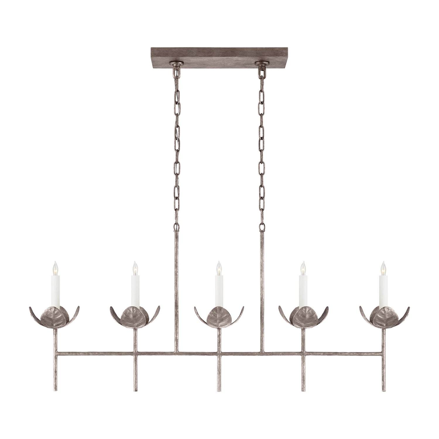 Julie Neill - Illana Large Linear Chandelier - Silver Leaf