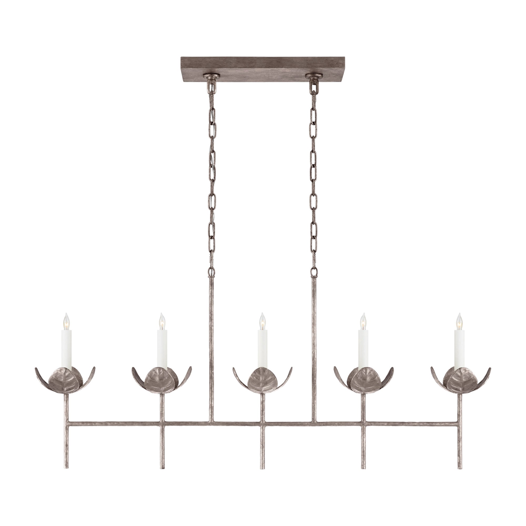 Julie Neill - Illana Large Linear Chandelier - Silver Leaf