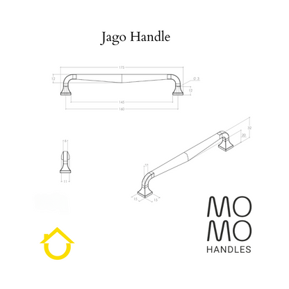 Jago Handle - Satin Brass