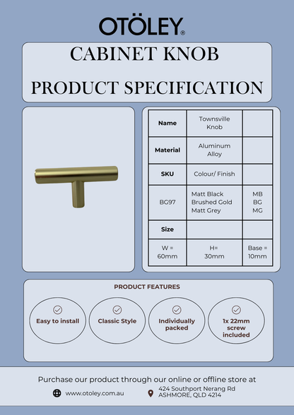 Townsville Kitchen Cabinet Knob