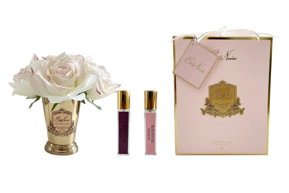 Seven Rose Bouquet - Pink Blush - Gold