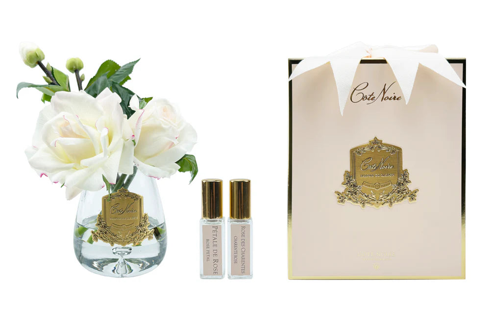 Tea Rose Bouquet - Gold Badge - Pink Blush