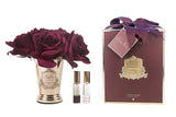 Seven Rose Bouquet - Carmine Red - Gold