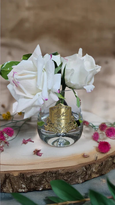 Tea Rose Bouquet - Gold Badge - Pink Blush