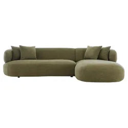 Greenwich 3 Seater Sofa w Right Chaise - Sage Chenille