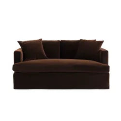 Birkshire 2 Seater Slip Cover Sofa - Dark Chocolate Velvet