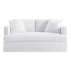 Birkshire 2 Seater Slip Cover Sofa - White Linen