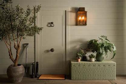 Belle Rattan Storage Bench - Green