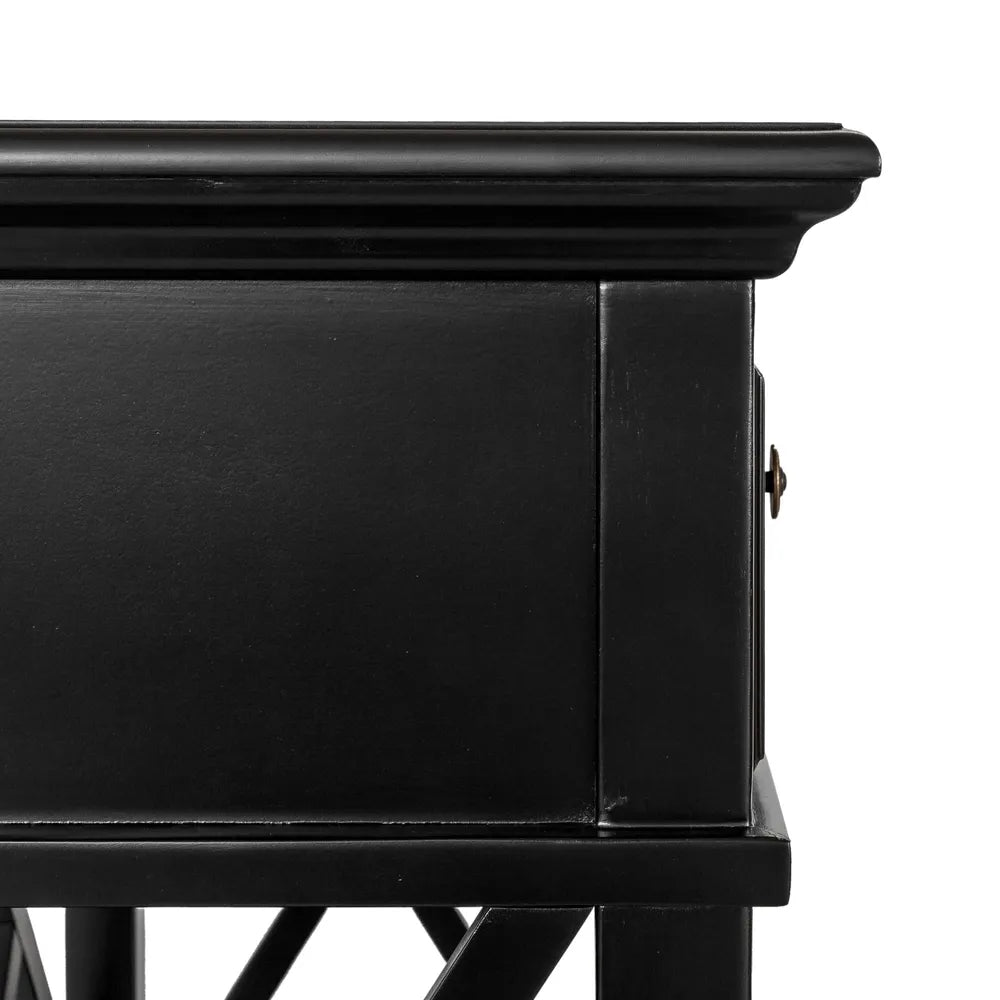 Sorrento 3 Drawer Hamptons 190cm Console - Black