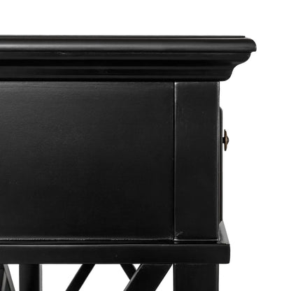 Sorrento 3 Drawer Hamptons 190cm Console - Black