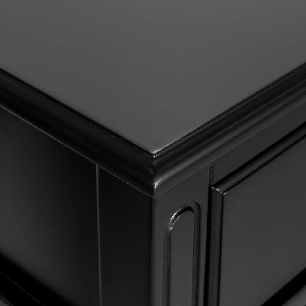 Sorrento 3 Drawer Hamptons 190cm Console - Black