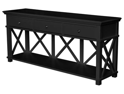 Sorrento 3 Drawer Hamptons 190cm Console - Black