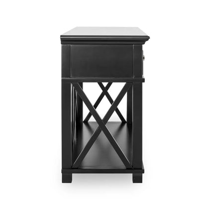 Sorrento Hamptons 130cm 2 Drawer Console - Black