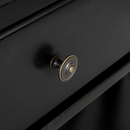 Sorrento Hamptons 130cm 2 Drawer Console - Black