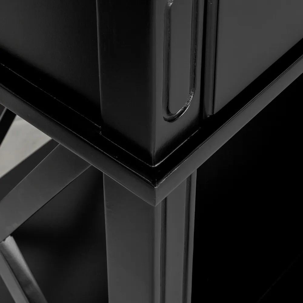 Sorrento Hamptons 130cm 2 Drawer Console - Black