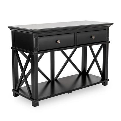 Sorrento Hamptons 130cm 2 Drawer Console - Black
