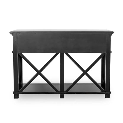 Sorrento Hamptons 130cm 2 Drawer Console - Black