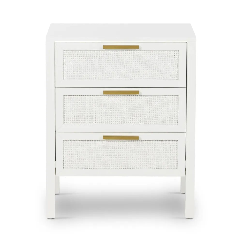 Santorini Bedside 3 Drawers - White