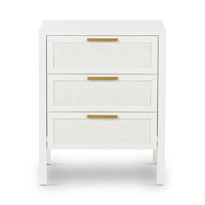Santorini Bedside 3 Drawers - White