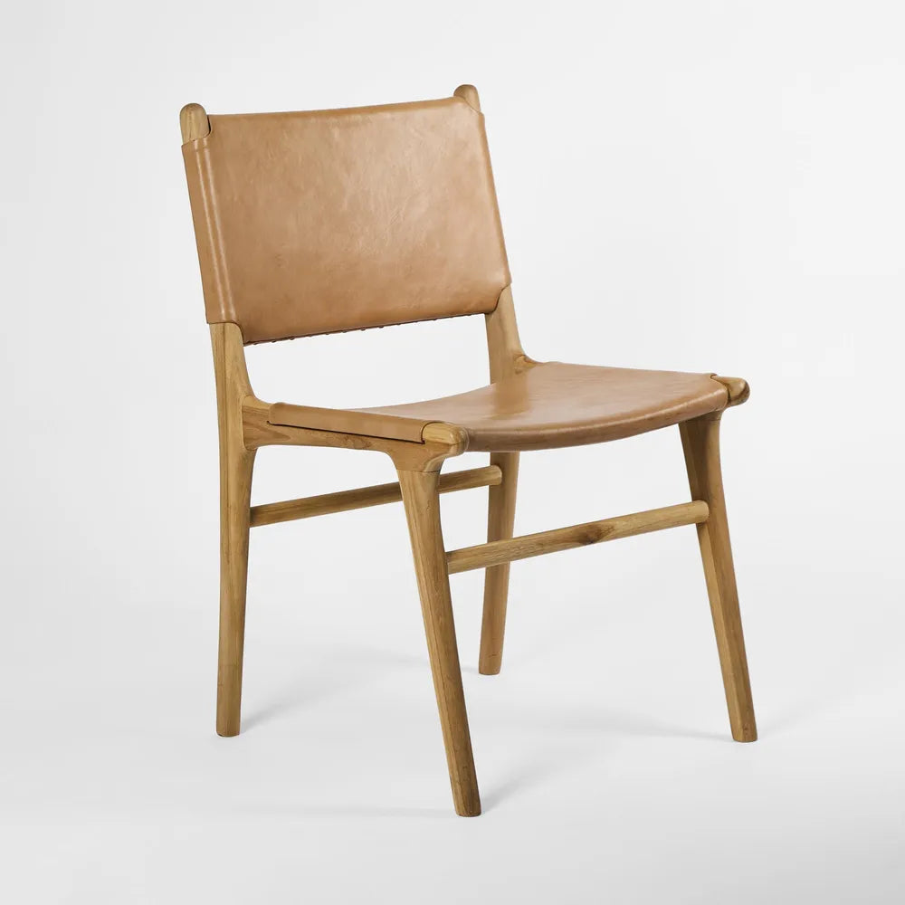 Marvin Dining Chair Leather at the BACK - Toffee