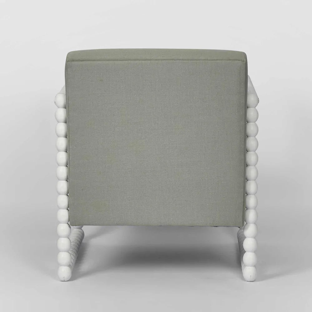 Bobbin Fabric &amp; Oak Occasional Chair - White/Seafoam