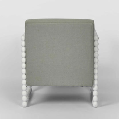Bobbin Fabric &amp; Oak Occasional Chair - White/Seafoam