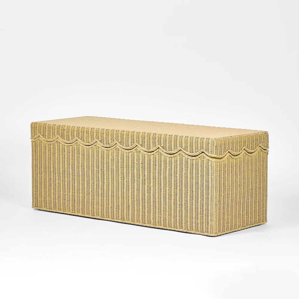 Belle Rattan Storage Bench Natural