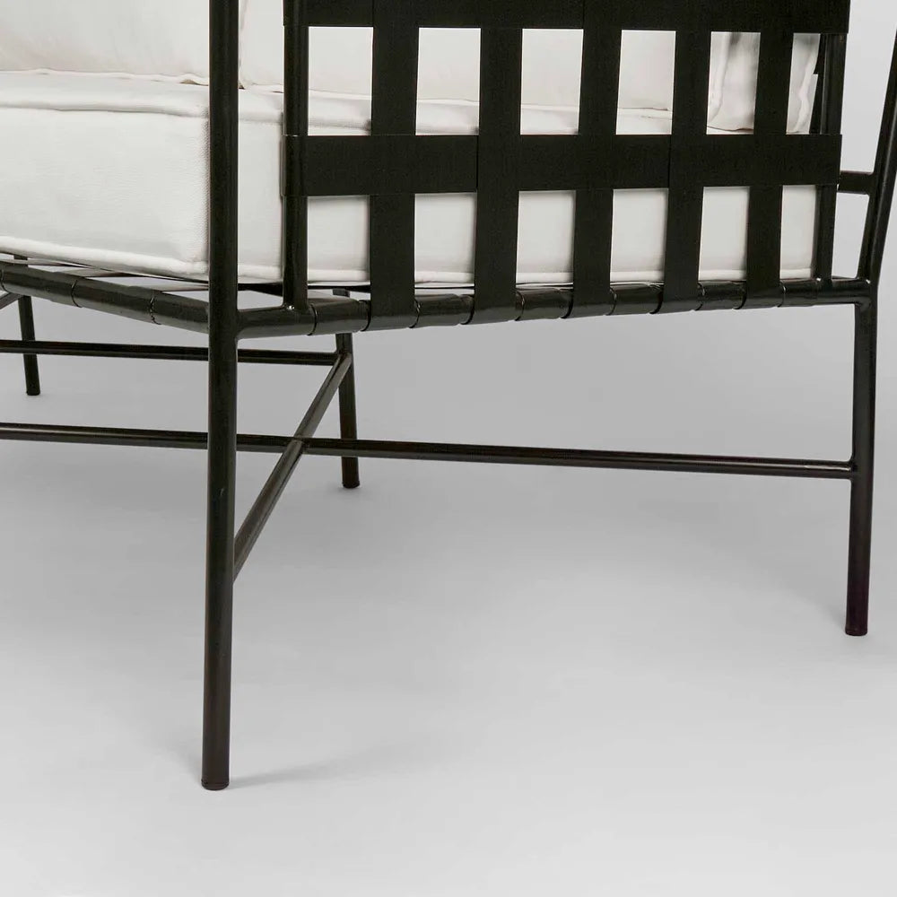 Sheffield Iron Double Lounge Chair Black/White
