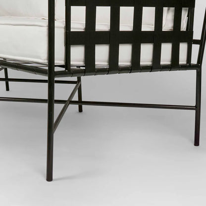 Sheffield Iron Double Lounge Chair Black/White
