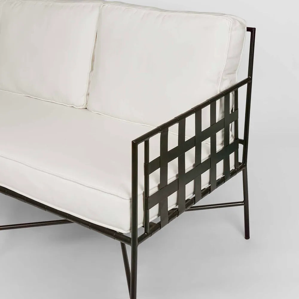 Sheffield Iron Double Lounge Chair Black/White