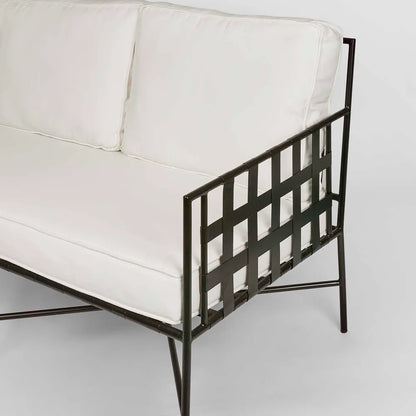 Sheffield Iron Double Lounge Chair Black/White