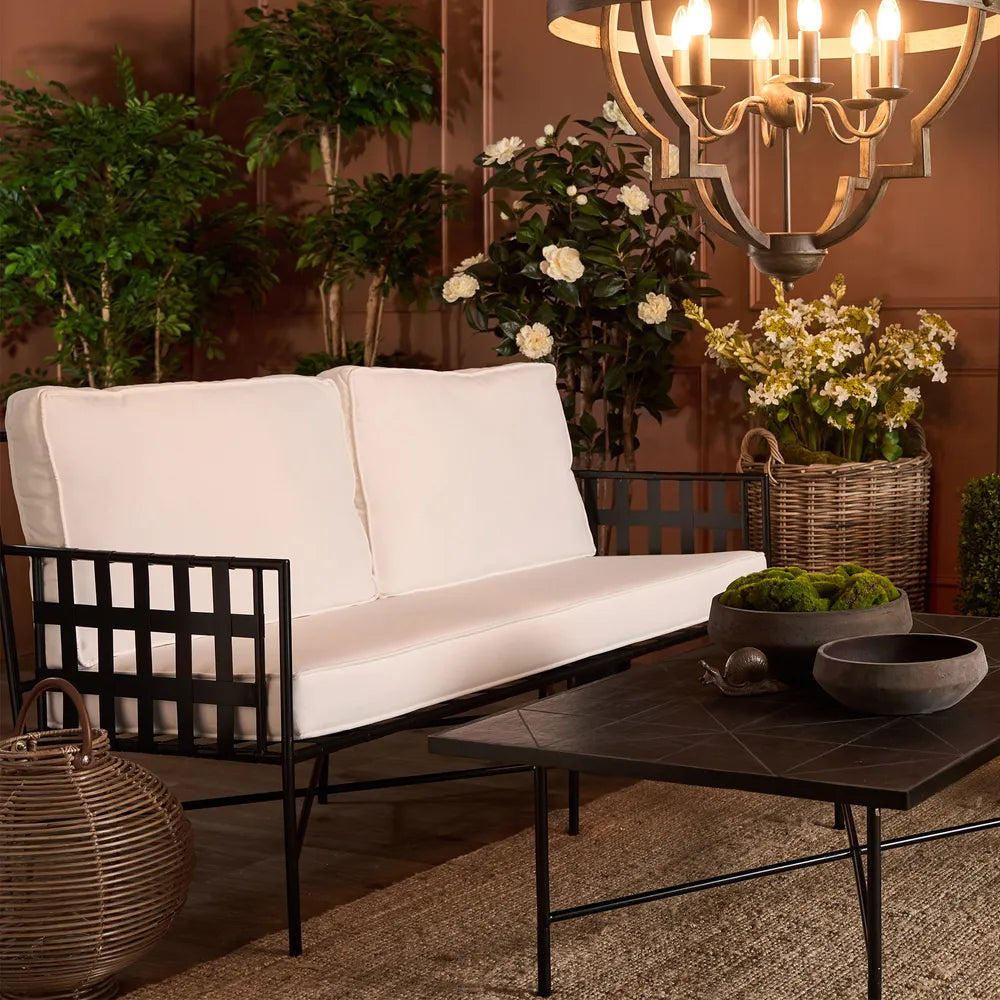 Sheffield Iron Double Lounge Chair Black/White